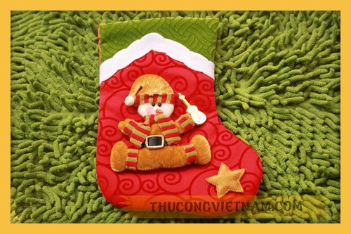 Vớ Giáng Sinh Cỡ Trung Người Tuyết 1 VGS043 23*19